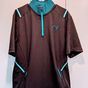 Men's golf short-sleeve 1/2 zip wind jacket